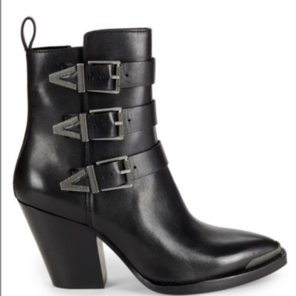 Ash’s Buckled Riding Heel Ankle Boots. Edwin